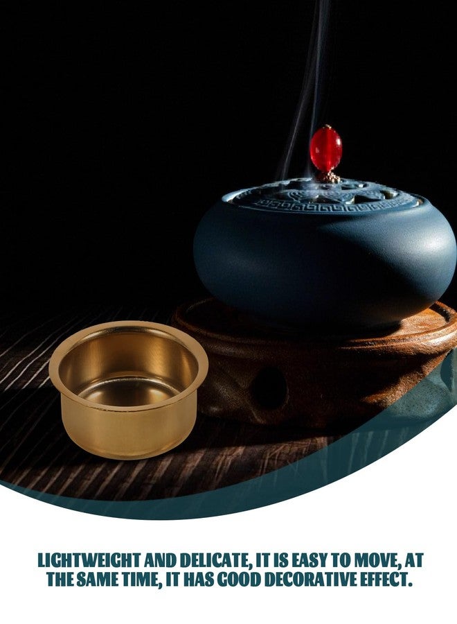VOSAREA 6pcs Metal Incense Cone Burners Tea Light Tins Cups Tealight Holders Brass Incense Burner Plate Holder Empty Scented Candle Cup DIY Candle Holders for Party Wedding Table Decoration - Image 5